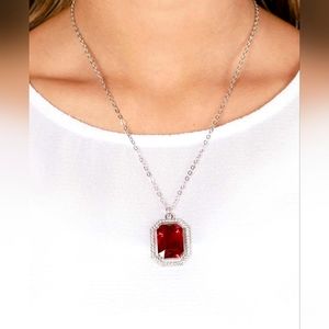 Beautiful Emerald Cut Stone Necklace